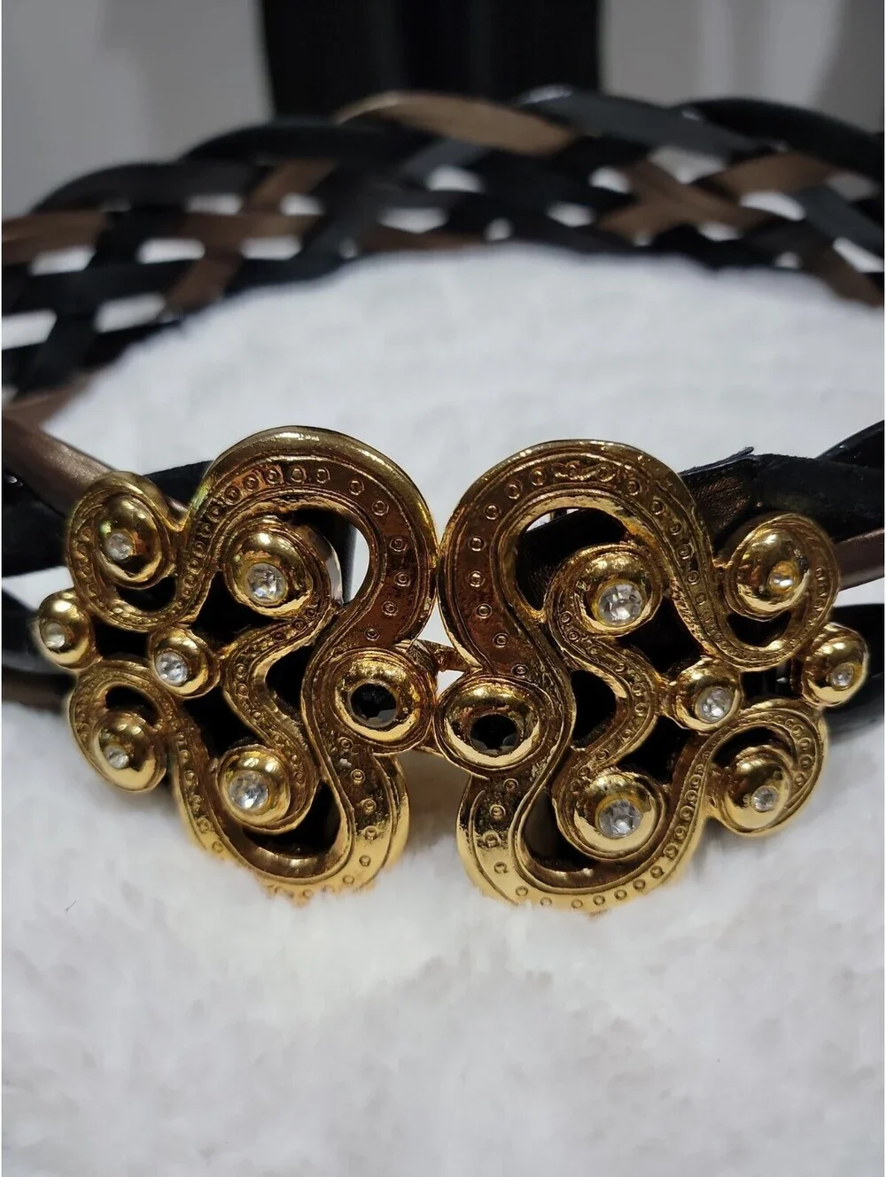 EMANUEL UNGARO – PARALLEL PARIS Vintage Multi-Texture Braided Leather Belt · 30
